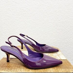 Tamara Mellon Purple Kitten Heel Slingback Size 6